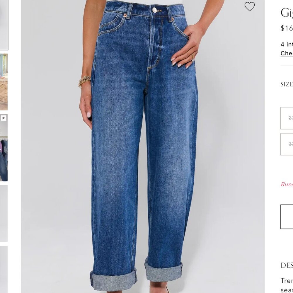 Rolla Gigi Dark Wash Barrel Jeans Size 25. NWT!